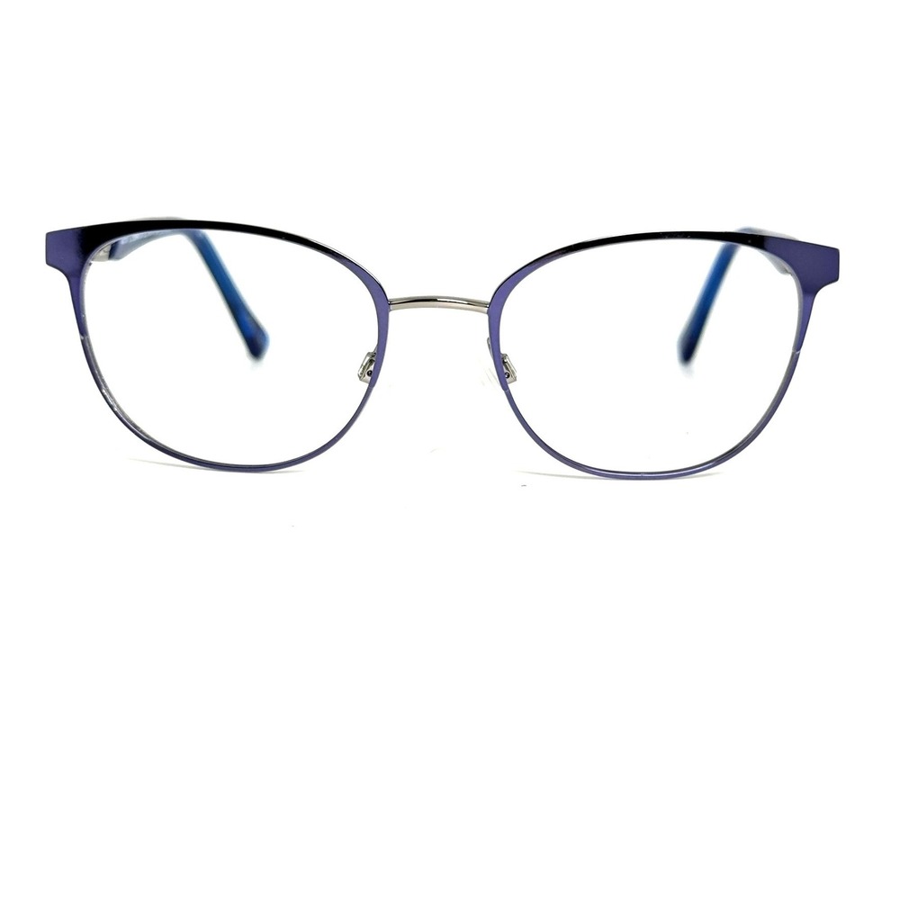 Adura Octavia Purple Royal Cat Eye Eyeglass Frames 47-17-125 Silver Blue Metal
